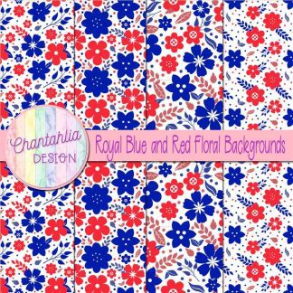 Free royal blue and red floral backgrounds
