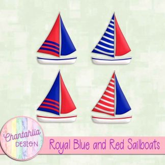 Free royal blue and red sailboats