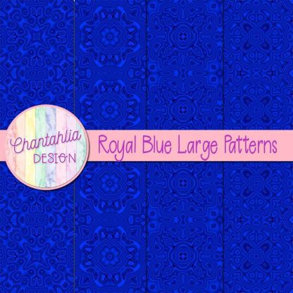 Free royal blue large patterns digital papers