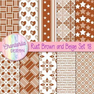 Free rust brown and beige digital papers set 18