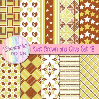 Free rust brown and olive digital papers set 18