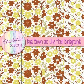 Free rust brown and olive floral backgrounds