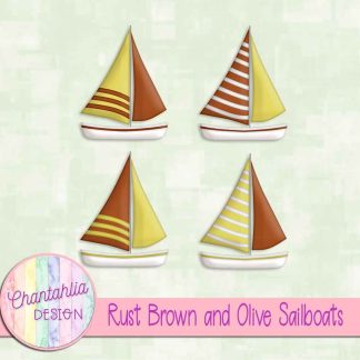 Free rust brown and olive sailboats