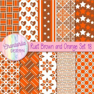 Free rust brown and orange digital papers set 18