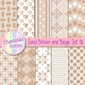 Free sand brown and beige digital papers set 18