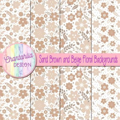 Free sand brown and beige floral backgrounds