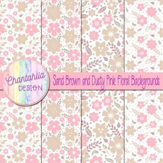 Free sand brown and dusty pink floral backgrounds