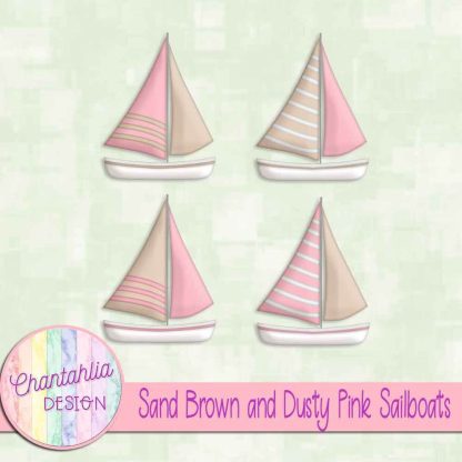 Free sand brown and dusty pink sailboats
