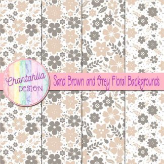 Free sand brown and grey floral backgrounds