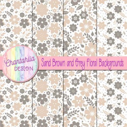 Free sand brown and grey floral backgrounds