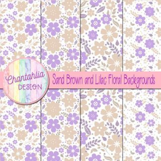Free sand brown and lilac floral backgrounds
