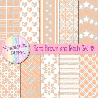 Free sand brown and peach digital papers set 18