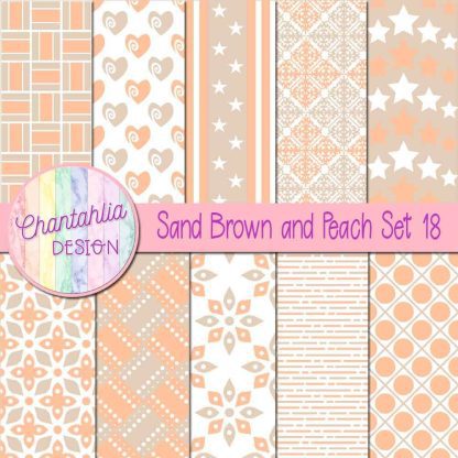 Free sand brown and peach digital papers set 18