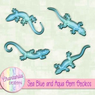 Free sea blue and aqua gem geckos