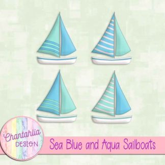 Free sea blue and aqua sailboats