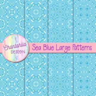 Free sea blue large patterns digital papers