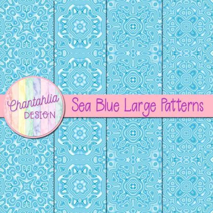 Free sea blue large patterns digital papers