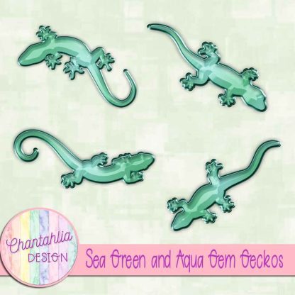 Free sea green and aqua gem geckos