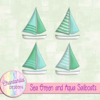 Free sea green and aqua sailboats