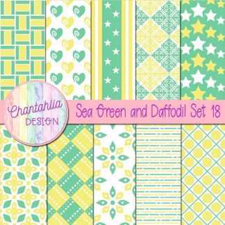 Free sea green and daffodil digital papers set 18