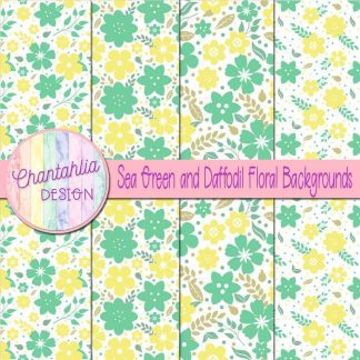 Free sea green and daffodil floral backgrounds
