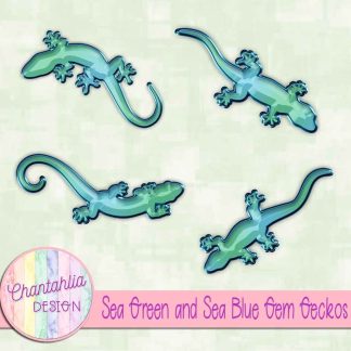 Free sea green and sea blue gem geckos
