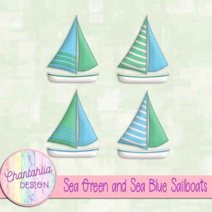 Free sea green and sea blue sailboats