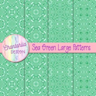 Free sea green large patterns digital papers