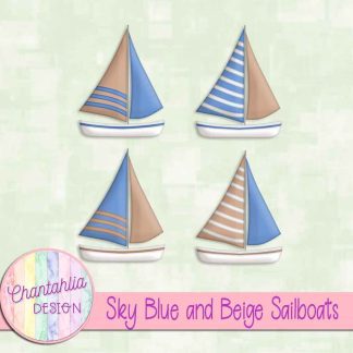 Free sky blue and beige sailboats