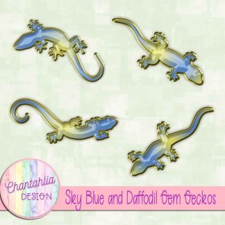 Free sky blue and daffodil gem geckos