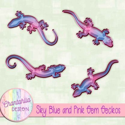 Free sky blue and pink gem geckos