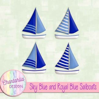 Free sky blue and royal blue sailboats