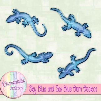 Free sky blue and sea blue gem geckos