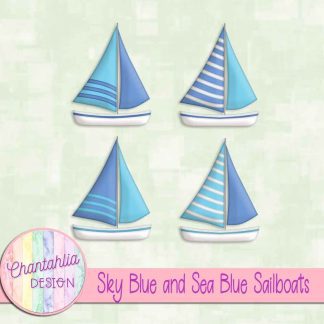 Free sky blue and sea blue sailboats