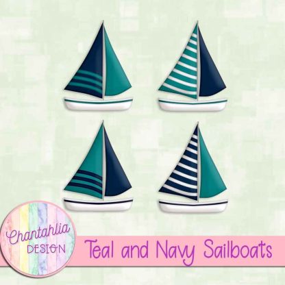 Free teal and navy sailboats