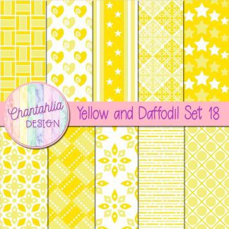 Free yellow and daffodil digital papers set 18