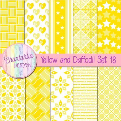 Free yellow and daffodil digital papers set 18