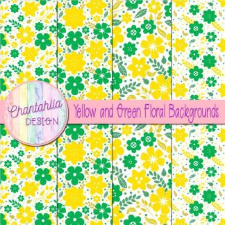 Free yellow and green floral backgrounds