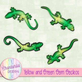 Free yellow and green gem geckos
