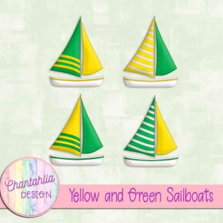 Free yellow and green sailboats