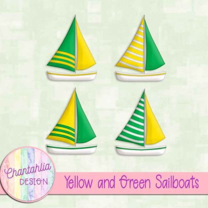 Free yellow and green sailboats