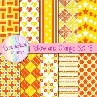 Free yellow and orange digital papers set 18