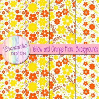 Free yellow and orange floral backgrounds