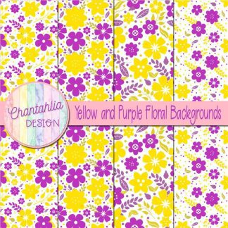 Free yellow and purple floral backgrounds