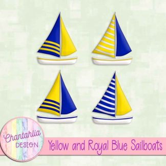 Free yellow and royal blue sailboat