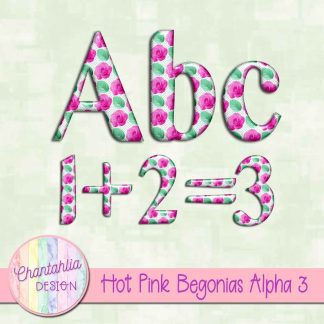 Free alpha in a Hot Pink Begonias theme.