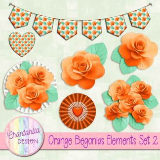 Free design elements in an Orange Begonias theme