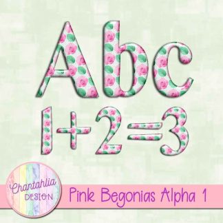 Free alpha in an Pink Begonias theme