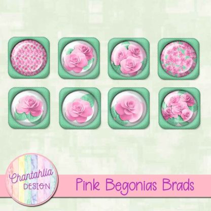 Free brads in a Pink Begonias theme