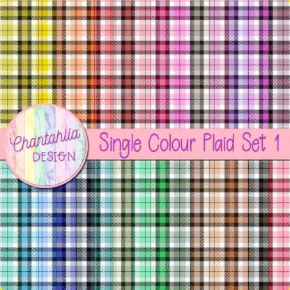 Free digital papers featuring a single colour plaid design